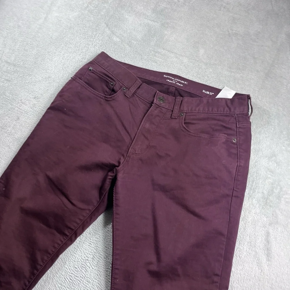 Banana‎ Republic Travel Jean 31x28* Slim Fit Mens Denim Pants Maroon